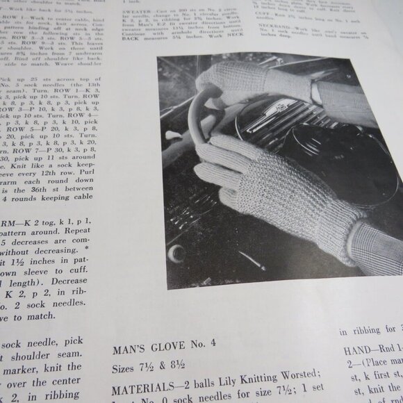 Lily Knitting Magazine 1949 called Sweaters #22 (23pgs 12x9") black/white photos - Picture 9 of 13